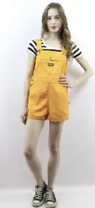 Vintage 1970s Sanforized Turtle Bax Juniors 13/14 Yellow Overalls Shorts Jumper - Picture 1 of 12