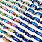 100Pcs/Lot Stainless Steel Rainbow Cat Eye Rings For Women Men Mixed Gift Charm