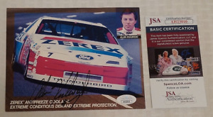 ALAN KULWICKI Signed Autographed NASCAR Hero Card 6x9 Photo JSA 1990 Zerex Champ