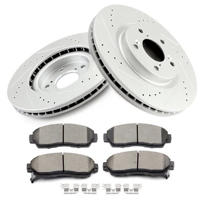 Front Disc Brake Rotors Ceramic Brake Pads for 2011 2012 2013 2014 Honda Odyssey - Image 1 of 4