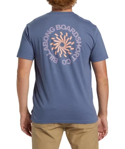 BILLABONG MENS T SHIRT.NEW WHIRLPOOL BLUE BACKPRINT SHORT SLEEVED TEE TOP W24. - Picture 1 of 10