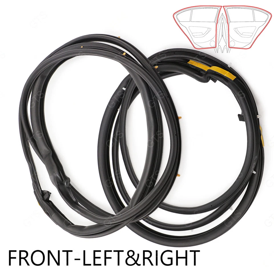 For Toyota Corolla AE EE 92 1987 - '90 Pair Front Door Rubber Seal Weatherstrip - Image 1 of 4