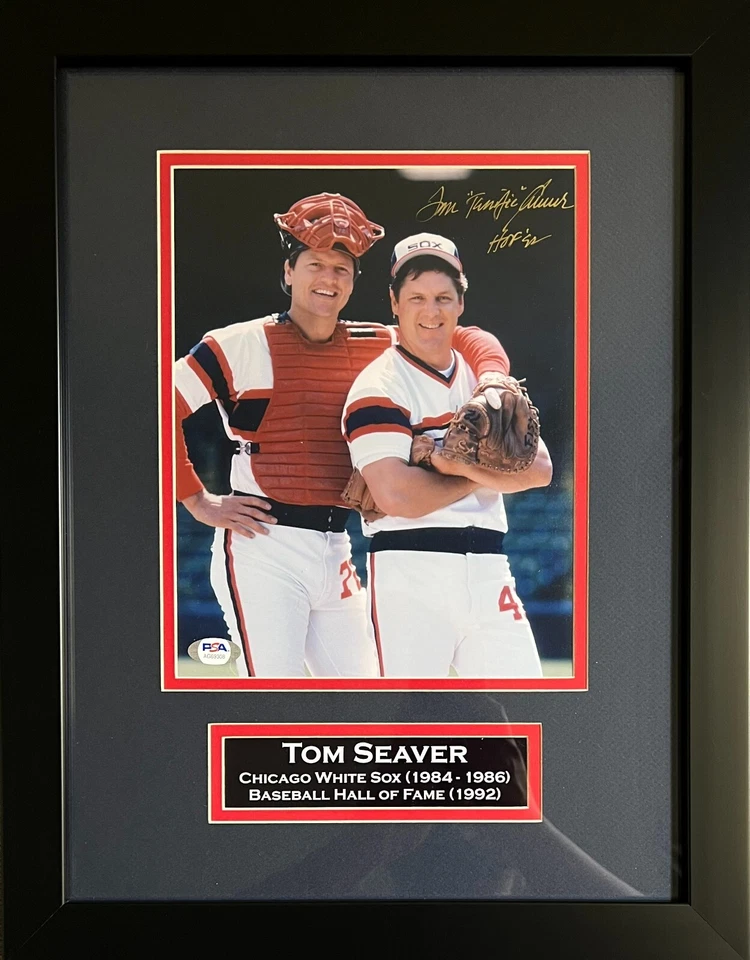 Tom Seaver autographed signed inscribed framed 8x10 photo Chicago White Sox PSA - Image 1 of 1