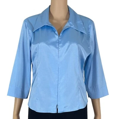 Женская рубашка Younique размер L с длинным рукавом Lane Bryant синяя - Изображение 1 из 4