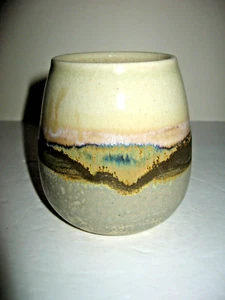 Handgefertigte Studio Kunst Keramik Vase Künstler signiert kleine Vase 3,75" hoch - Bild 1 von 6
