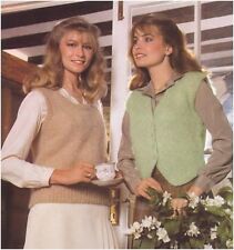 Lady's Mohair Sleeveless Top and Waistcoat Knitting Pattern NOT GARMENTS