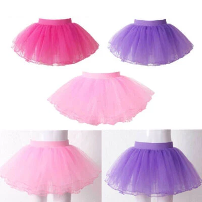 Kids Girls Skirt Dancing Miniskirt Performance Skirts Swan Dress Up Stage Yoga - Image 1 of 4