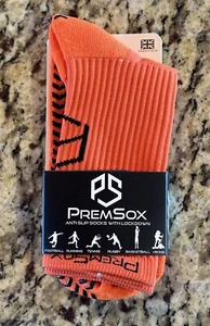 Premsox ANTI-SLIP SOCKS WITH LOCKDOWN Orange Size 6.5-12 - Picture 1 of 4