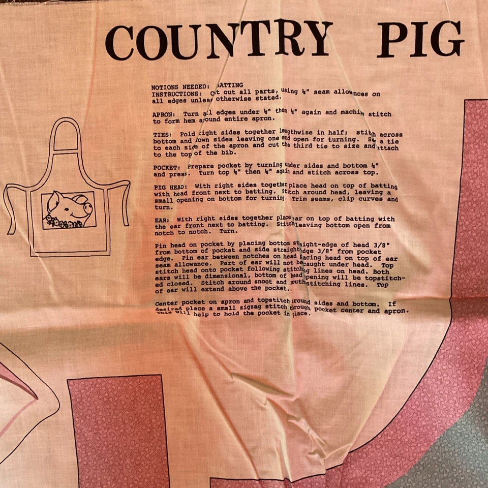 Delantal panel tela Country Ping corbata flores rosa y verde mujer talla Foto 1 de 4