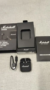 MARSHALL MINOR IV TRUE WIRELESS IN EAR BLUETOOTH EARPHONES EARBUDS IPX4 BLACK - Picture 1 of 11