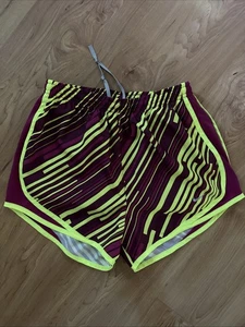 Nike Dri Fit Tempo Shorts, Women’s S, Neon Yellow, Mulberry Hues, NWOT - Picture 1 of 10