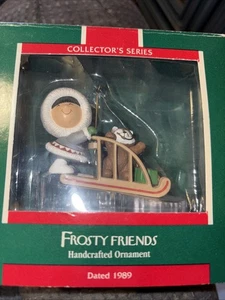 1989 Hallmark ~ Frosty Friends ~ #10 in der Serie ~ mit Box und Preisreiter - Bild 1 von 13