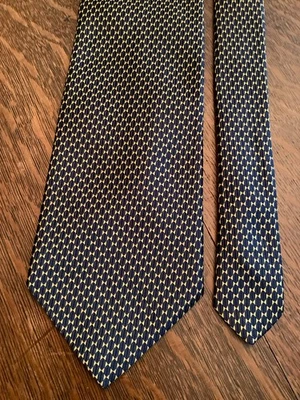 Corbata tejida de seda marrón y blanca Brooks Brothers Makers.  Tejido en Italia Foto 1 de 4