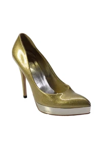 Gucci decolte donna stiletto a punta glitter tono oro vernice pelle taglia 37 - Foto 1 di 14