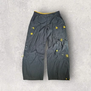 Vintage Y2K Kikai Machine Black Baggy Wide JNCO Rave Style Pants Size 35x31 - Picture 1 of 11