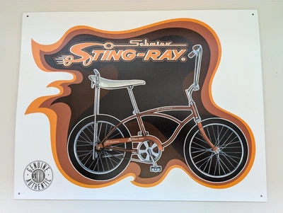 Letrero de metal Schwinn Stingray 2006 raro Chopper Cruiser bicicleta muscular letrero de bicicleta Foto 1 de 4