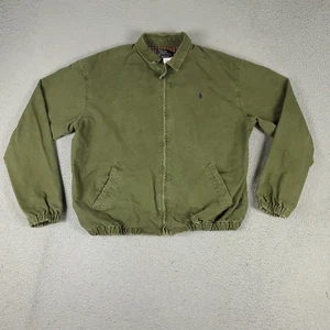 Ralph Lauren Jacket Mens Medium Green Vintage 90s USA Harrington Lined Canvas* - Picture 1 of 13