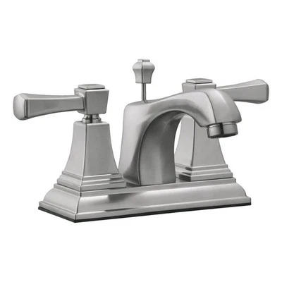 Design House Torino 4 pulgadas Juego central grifo de latón de 2 manijas en níquel satinado Foto 1 de 4