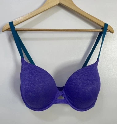 Victorias Secret Perfect Shape Bra Purple Adjustable Straps Criss Cross  36DDD - Image 1 of 4