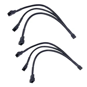 Paquete de 2 cables divisor de ventilador PWM de 3 vías y 4 pines cable de extensión de ventilador de PC de 12 pulgadas - Imagen 1 de 6