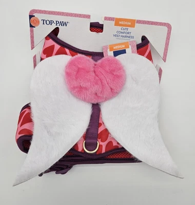 Lindo chaleco cómodo Top Paw arnés para perro corazón medio y ala felpa Foto 1 de 4