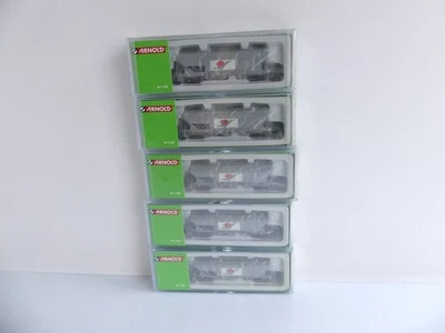 ARNOLD HN6191 5 WAGONS CEREALIERS A FACES PLANES COOPERL DE LA SNCF - Bild 1 von 4