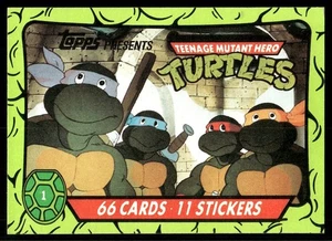 Teenage Mutant Hero Turtles TMNT 1990 Cartoon Topps Card #1 (NM) - Picture 1 of 2