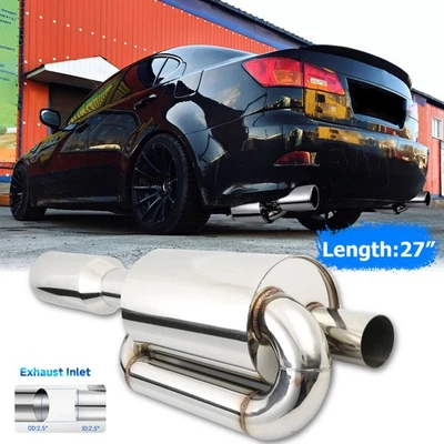 Silenciador de escape de doble bucle para Lexus IS250 IS300 IS350 JDM entrada de 2,5" punta de 4,0" Foto 1 de 4