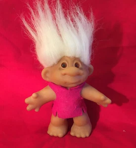 Vintage Thomas Dam Troll Puppe Troll weiße Haare von 1986 RAR - Bild 1 von 8