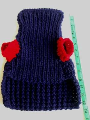Navy Crochet Dog Sweater, Great Knitted Personalized Dog Gift. Limited Edition - Image 1 of 3