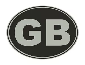 GB Car Stickers - Metallic silver oval self-adhesive vinyl car, van, lorry - Picture 1 of 1