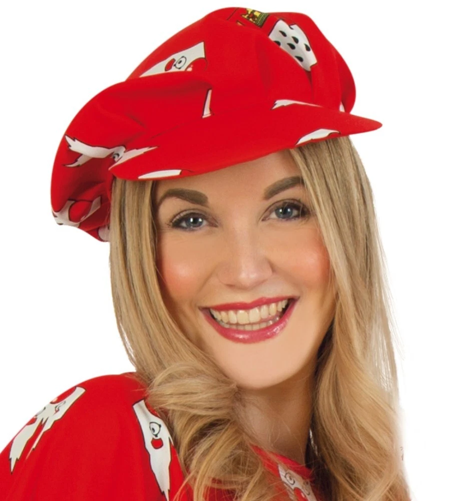Makotex Karnevalsmütze Rot-weiß – Skyline Schiffchen Für Fasching, Karneval, Damen & Herren