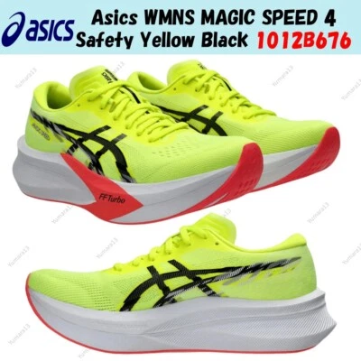 Asics WMNS MAGIC SPEED 4 Seguridad Amarillo Negro 1012B676 Mujer Talla - Imagen 1 de 4