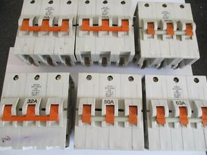 FEDERAL ELECTRIC HCNA 6 10 16 20 32 40 50 63 TYPE 3 10KA TRIPLE POLE MCB'S - Picture 1 of 3