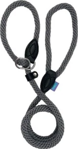 Soft Rope Slip Lead - Black. Sliplead, Figure Of Eight, Leather Fittings. 150cm. - Picture 1 of 1