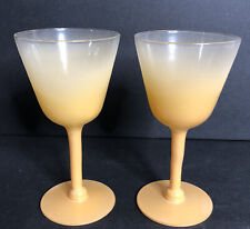 Blendo West Virgina Cocktail Liquor Glasses Light Orange Vintage MCM Set of 2