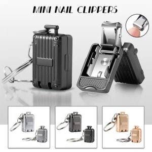 Mini Nail Clippers Keychain Portable Luggage Rotary Fingernail Toenail Trimmer, - Picture 1 of 24