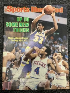 March 5,1984 MAJIC JOHNSON Sports Illustrated-LA Lakers "Up to Some New Tricks" - Picture 1 of 4