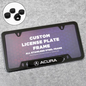 For Acura Sport Front or Rear Carbon Fiber Texture License Plate Frame Cover - Picture 1 of 5