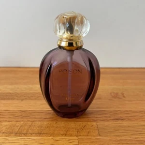 Vintage Christian Dior Paris Poison Perfume Bottle Purple Glass EMPTY 1.7 oz. - Picture 1 of 4