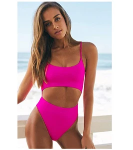 GirlsUpto Womens One Piece Swimsuits Tummy Control Cut Out Bathing Suit - Picture 1 of 4