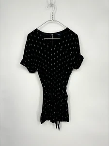 Madewell Romper Womens Small Black Perimeter Tie Waist Shorts - Picture 1 of 9