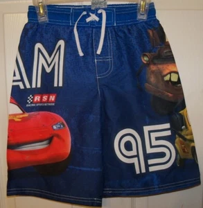 Disney Cars Team Blue Swim Suit Trunks Shorts Boys Size 4 / 5 NWT - Picture 1 of 2