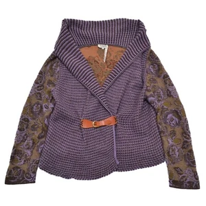 Abrigo Chaqueta IVKO 100% Lana Floral Flor Envolvente Talla 44 Hecho en Serbia - Imagen 1 de 9