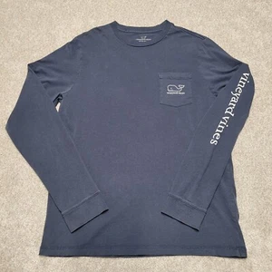 Vineyard Vines Shirt Youth XL 18 Blue Pocket Long Sleeve Lighthouse Fireworks - Picture 1 of 13
