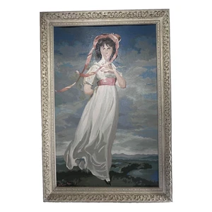 Pintura Vintage Por Números Pinkie GRANDE 21" X 31" en Marcos Originales Reproducción - Imagen 1 de 13