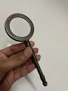 Maniglia scrivania scrivania lente d'ingrandimento vetro ottone vintage antica lente d'ingrandimento - Foto 1 di 6