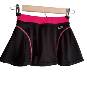 CHAMPION C9 Girls Black & Pink Tennis Skort Duo Dry Inner Short Skirt S (6/6X) - Picture 1 of 3