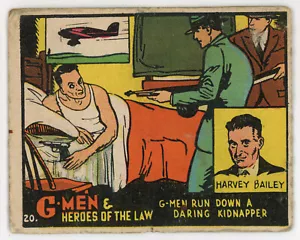 G Men and Heroes of the Law Strip Card 1936 Gum Inc No 20 Nice Condition - Picture 1 of 2