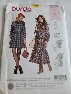 Burda Style 6265 Loose Fit Dress 2 Styles Sewing pattern size 8 -18 Uncut  - Image 1 of 2